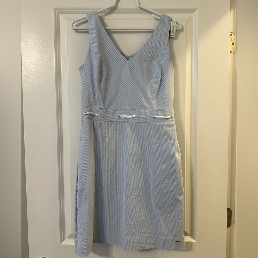 Tommy Hilfiger Light Blue Seersucker Dress, size 4, Pockets
